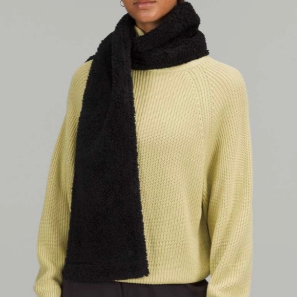 LULULEMON Customizable Snap Skinny Fleece Scarf OS Black Gorpcore Outdoor Casual - Picture 9 of 13
